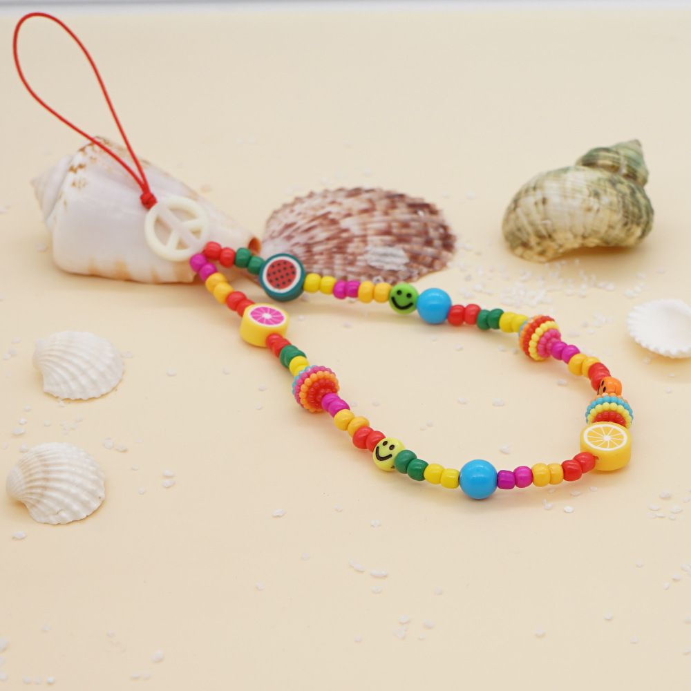Βραχιόλι Λουράκι Κινητού  Phone Strap Jewelry 24cm Colorful Smile