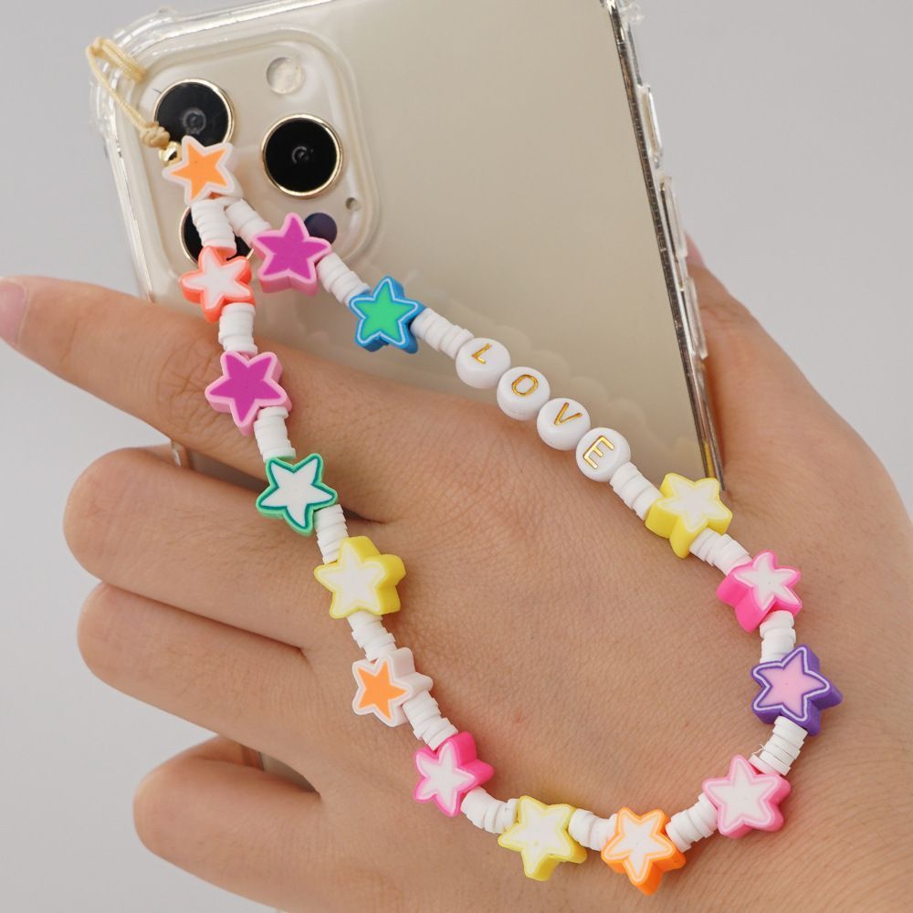 Βραχιόλι Λουράκι Κινητού  Phone Strap Jewelry 24cm Colorful Star