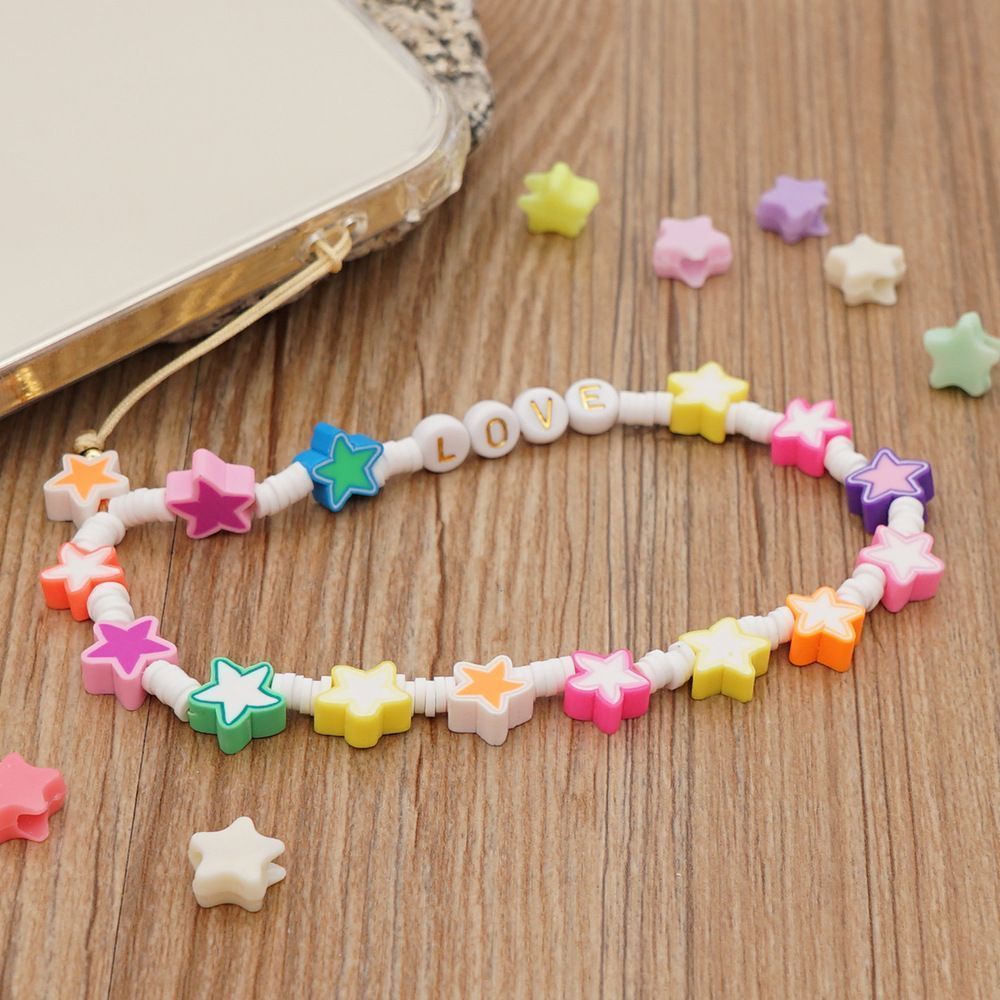 Βραχιόλι Λουράκι Κινητού  Phone Strap Jewelry 24cm Colorful Star