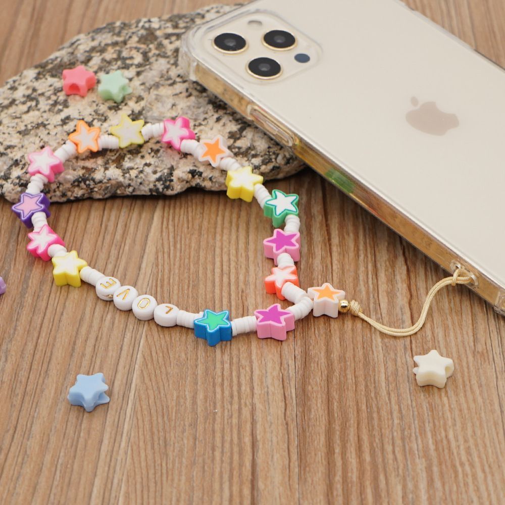 Βραχιόλι Λουράκι Κινητού  Phone Strap Jewelry 24cm Colorful Star