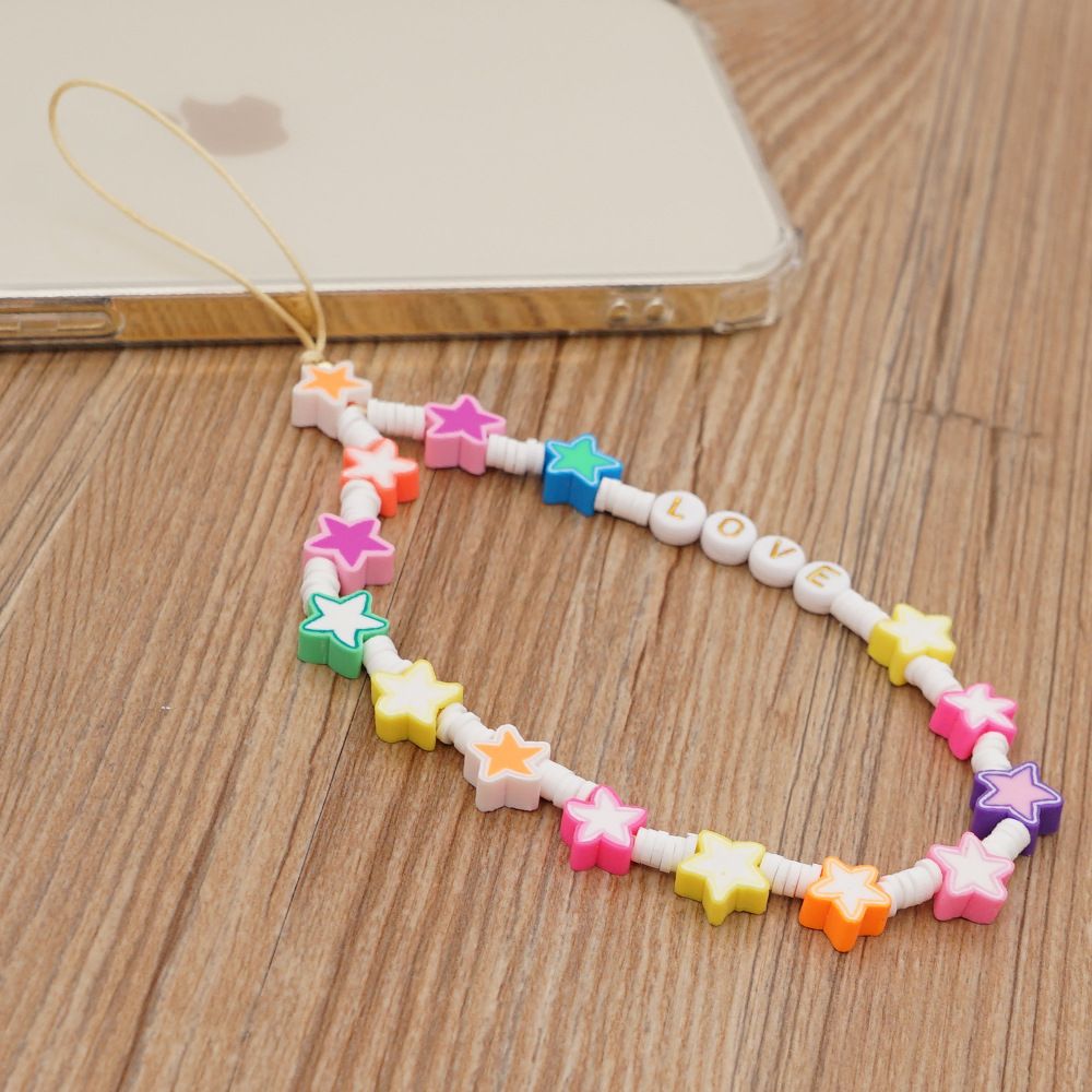 Βραχιόλι Λουράκι Κινητού  Phone Strap Jewelry 24cm Colorful Star