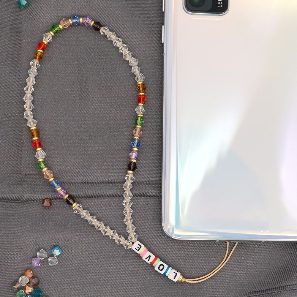 Βραχιόλι Λουράκι Κινητού  Phone Strap Jewelry 24cm Crystal Love