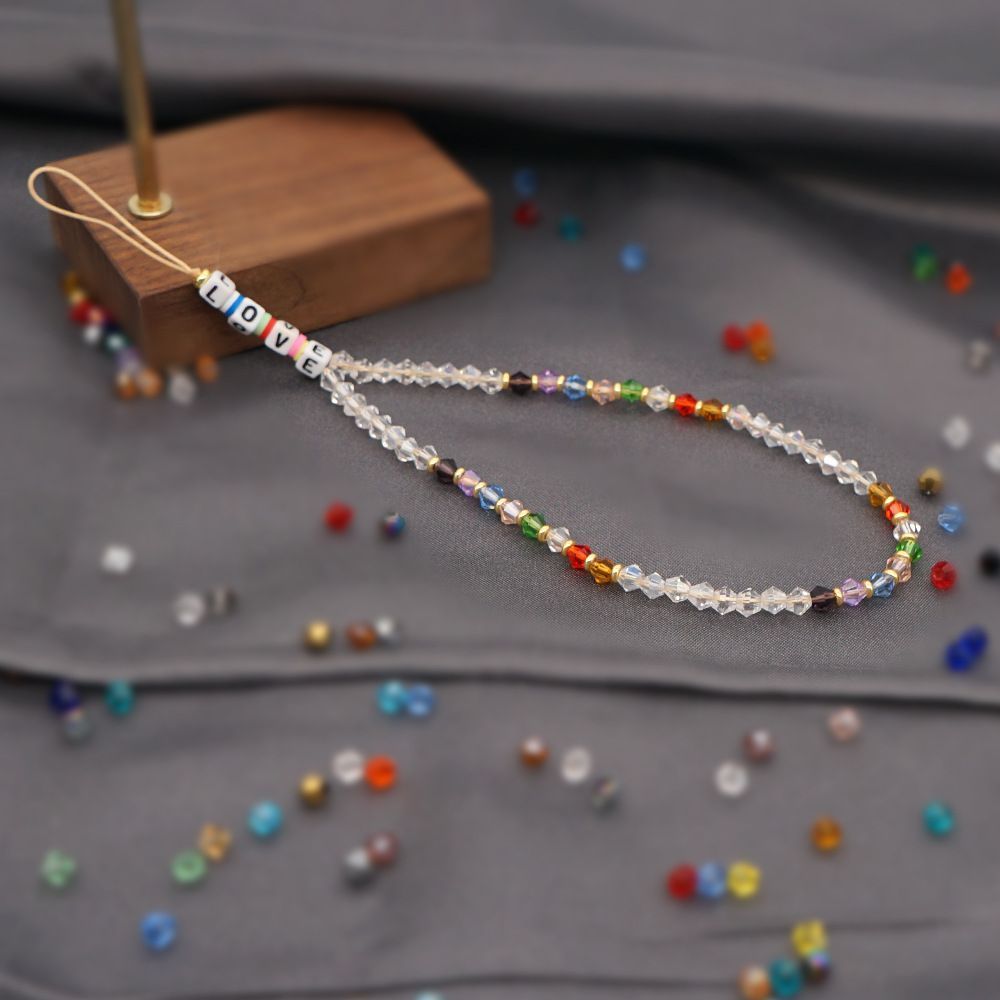 Βραχιόλι Λουράκι Κινητού  Phone Strap Jewelry 24cm Crystal Love