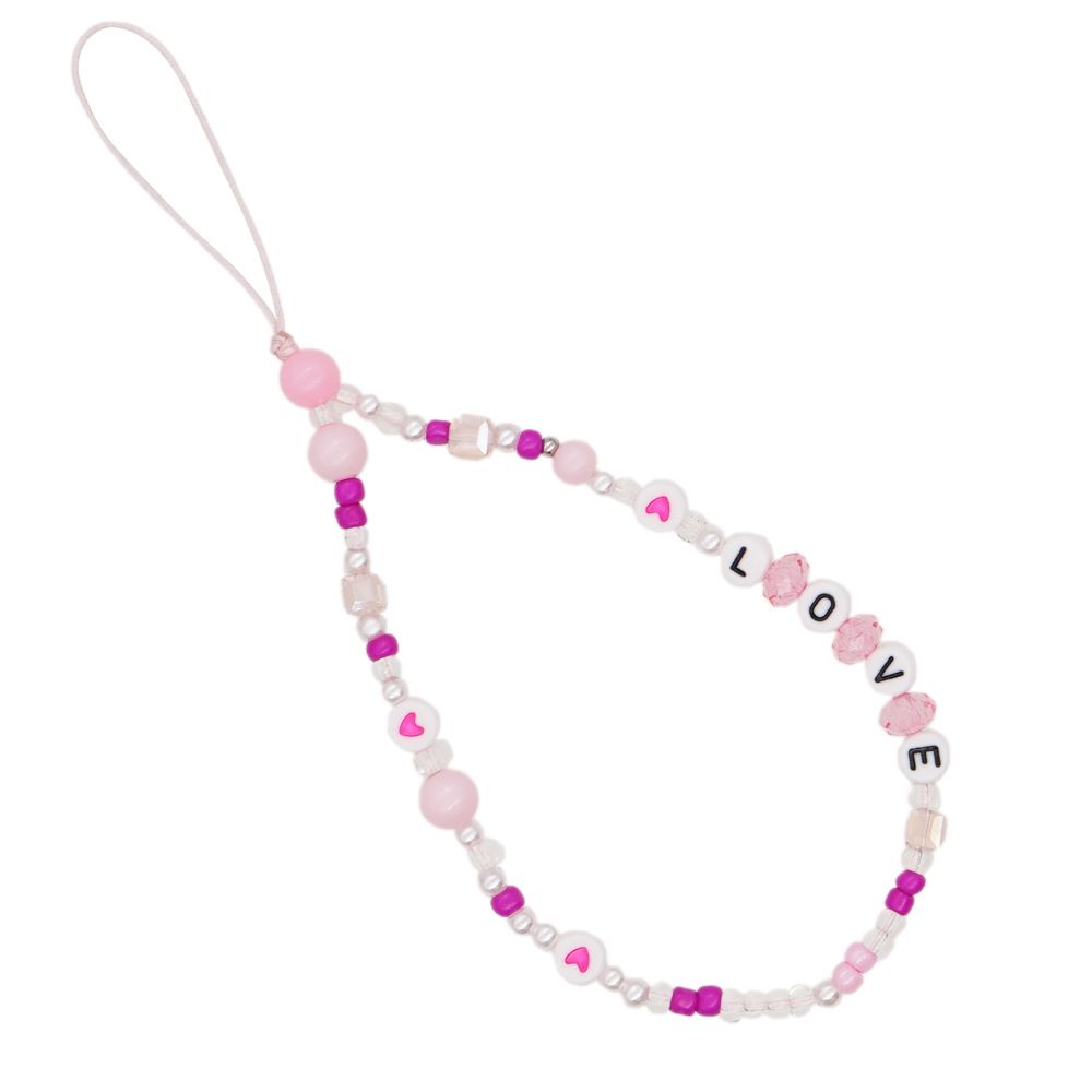 Βραχιόλι Λουράκι Κινητού  Phone Strap Jewelry 24cm Pink Pearl