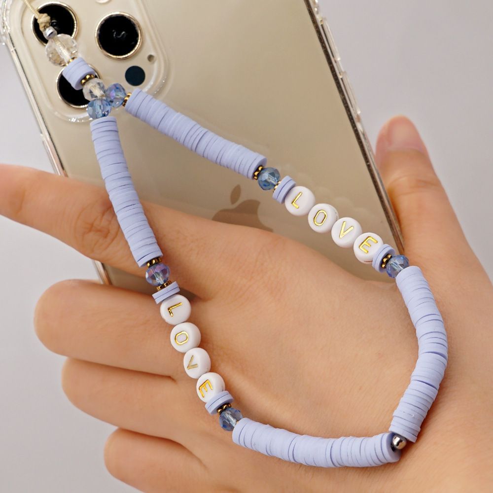 Βραχιόλι Λουράκι Κινητού  Phone Strap Jewelry 24cm Purple Love