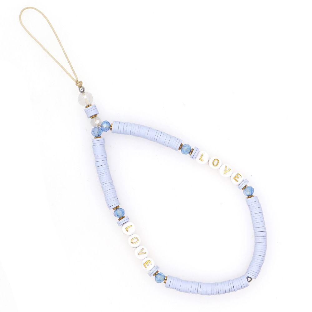 Βραχιόλι Λουράκι Κινητού  Phone Strap Jewelry 24cm Purple Love