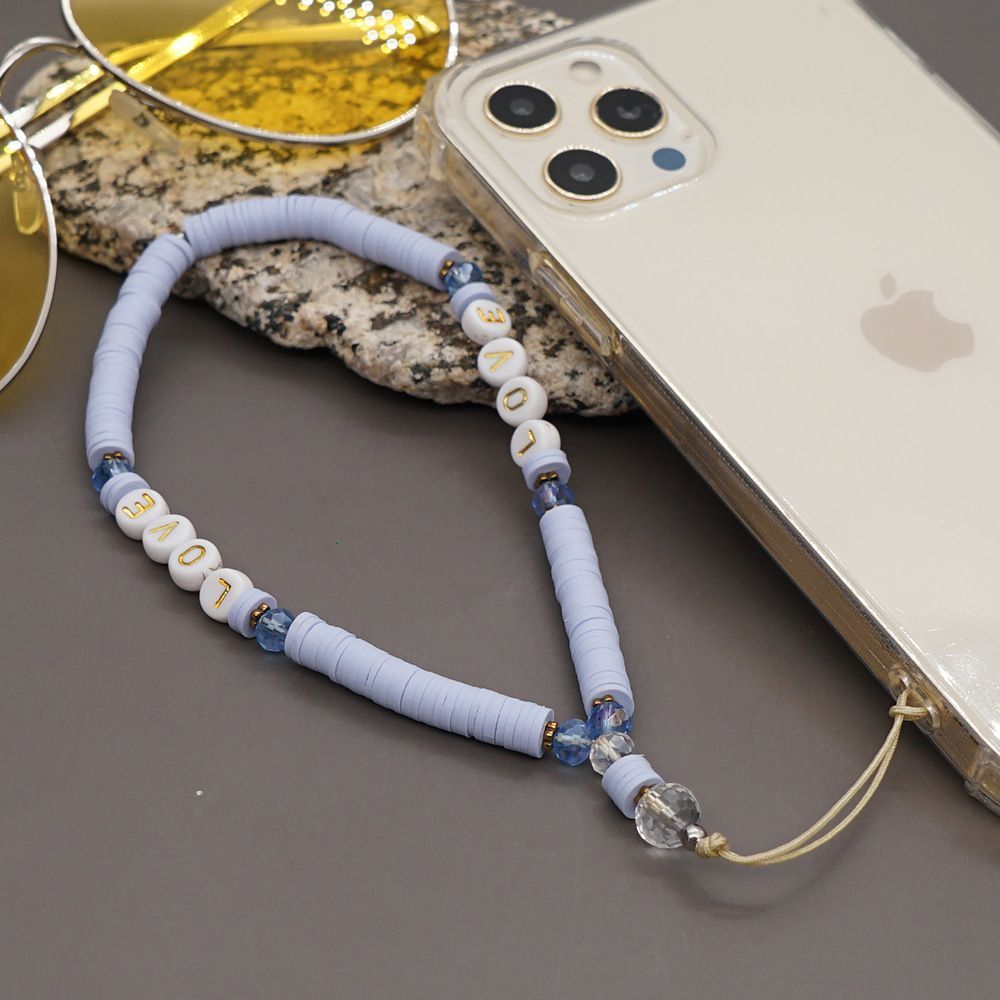 Βραχιόλι Λουράκι Κινητού  Phone Strap Jewelry 24cm Purple Love