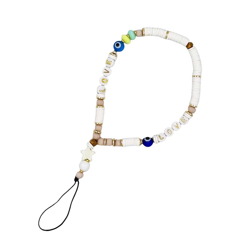 Βραχιόλι Λουράκι Κινητού  Phone Strap Jewelry 24cm White Love