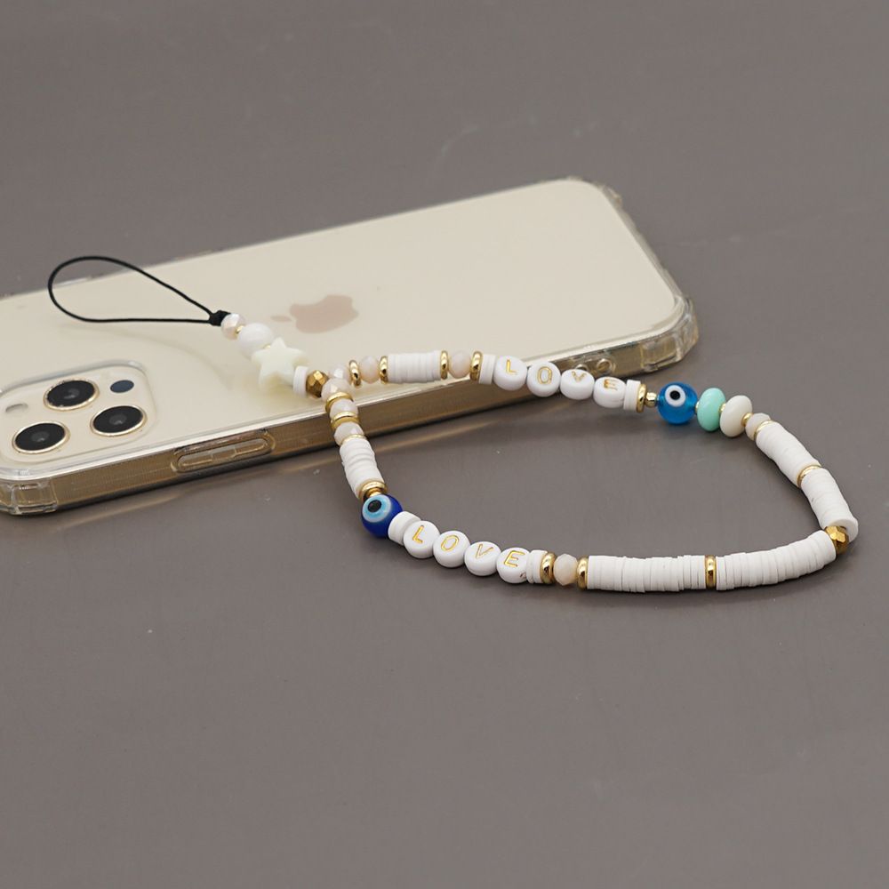 Βραχιόλι Λουράκι Κινητού  Phone Strap Jewelry 24cm White Love
