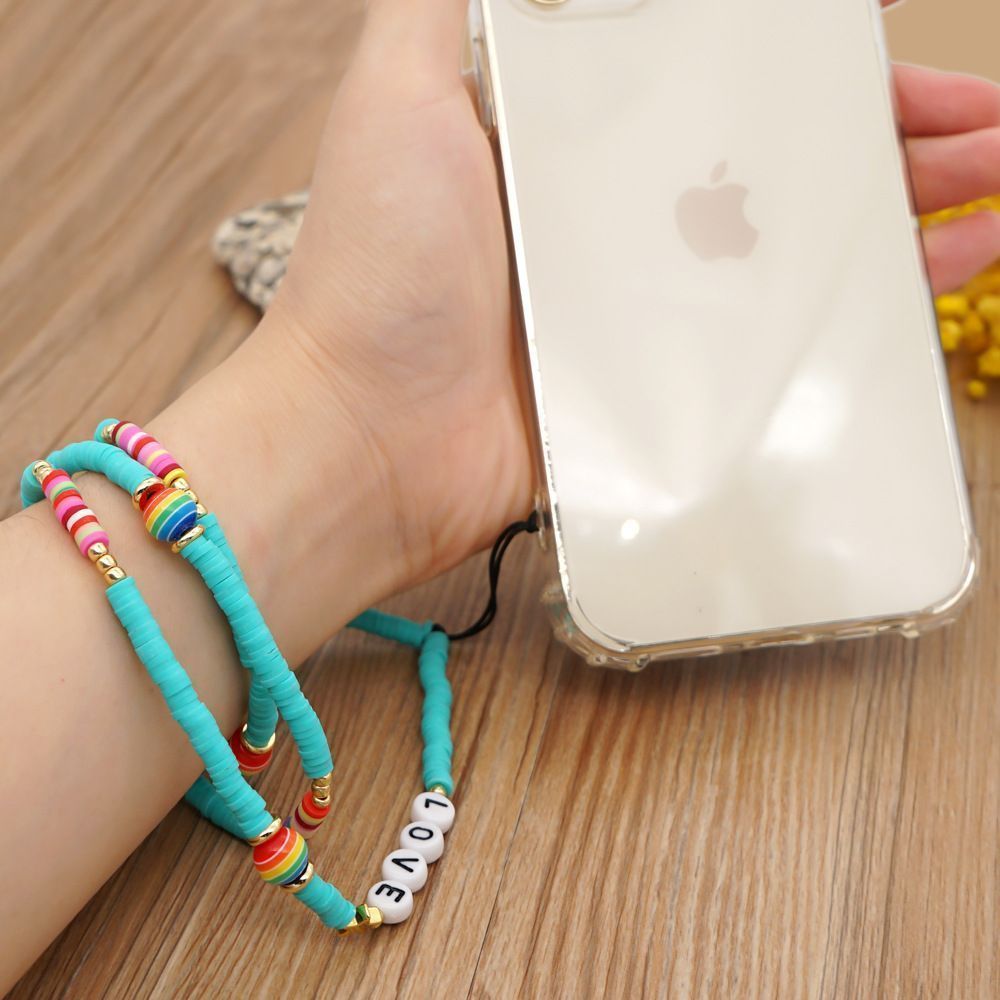 Κολιέ Λουράκι Κινητού Phone Strap Jewelry 60cm Blue Love