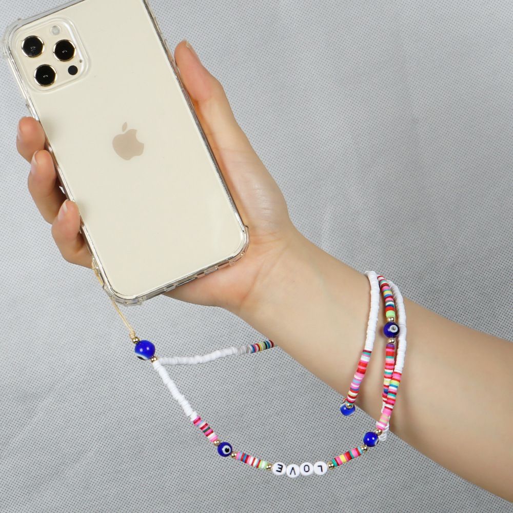 Κολιέ Λουράκι Κινητού Phone Strap Jewelry 80cm Colorful Love