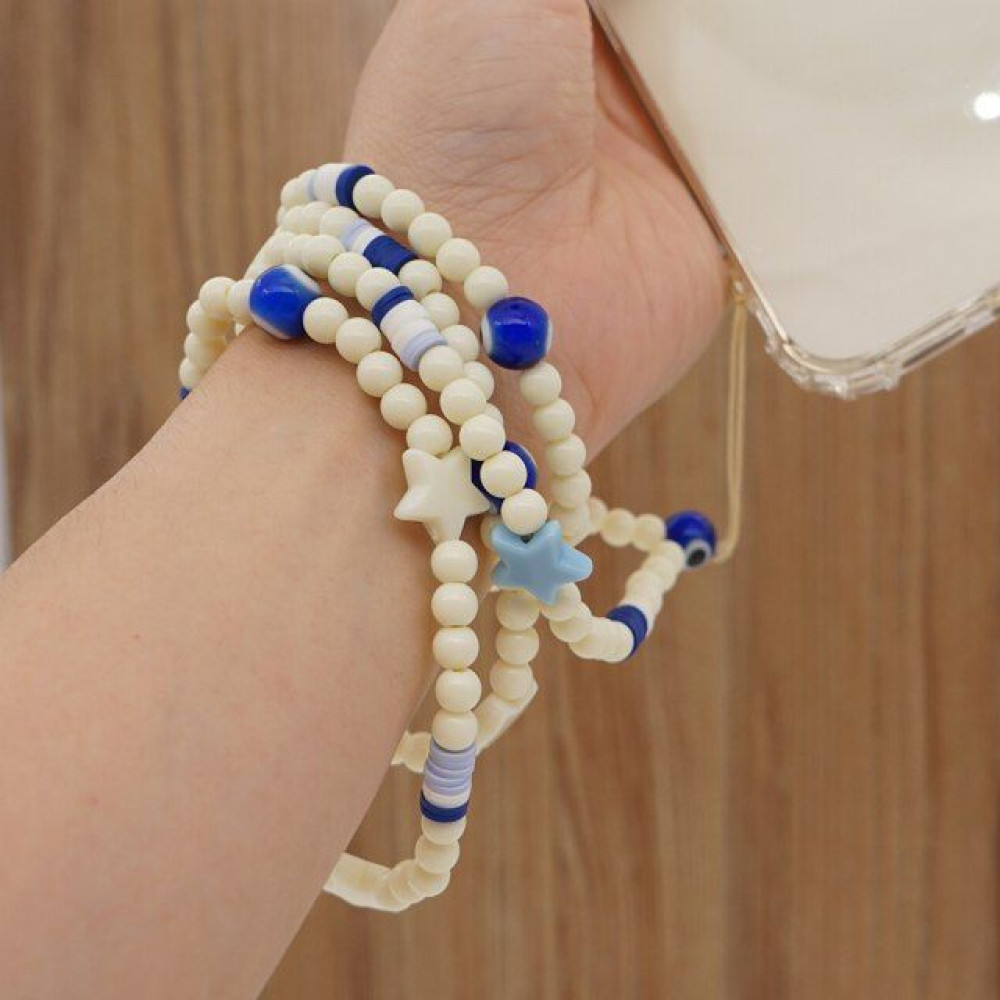 Κολιέ Λουράκι Κινητού Phone Strap Jewelry 80cm Blue Star