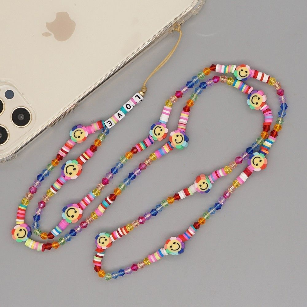 Κολιέ Λουράκι Κινητού Phone Strap Jewelry 80cm Colorful Smile