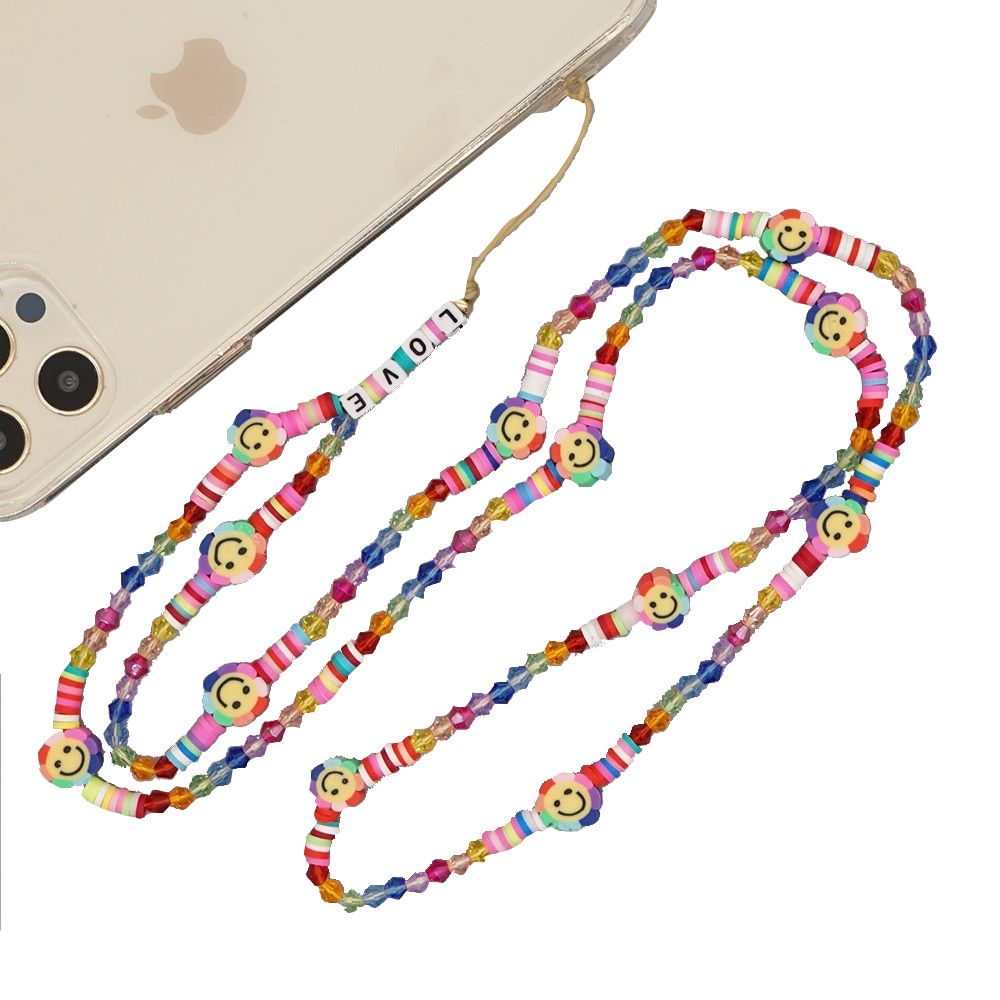 Κολιέ Λουράκι Κινητού Phone Strap Jewelry 80cm Colorful Smile