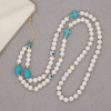 Κολιέ Λουράκι Κινητού Phone Strap Jewelry 80cm Blue Stone