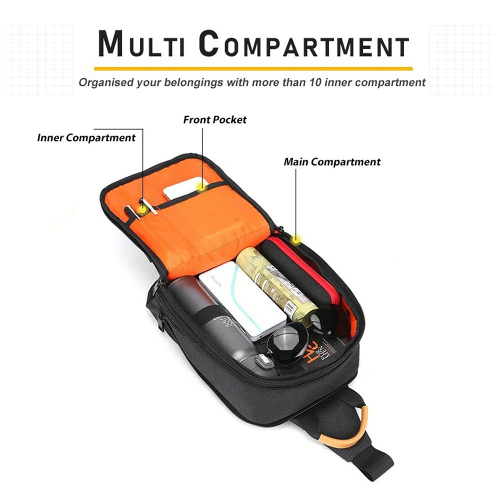 Tσάντα Crossbody αδιάβροχη Golden Wolf GXB-00110 Μαύρο