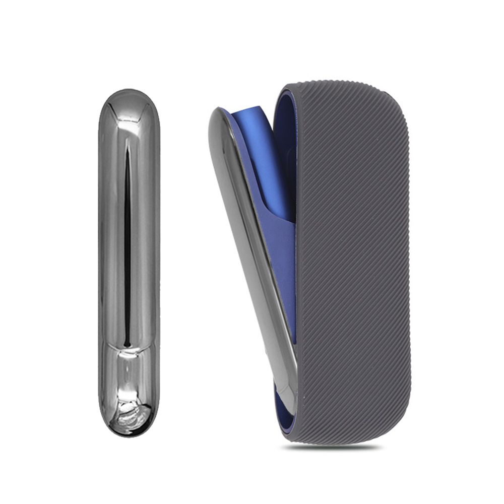Θήκη Σιλικόνης Grip για Iqos 3.0/ Iqos 3.0 DUO Μαύρο / Ασημί