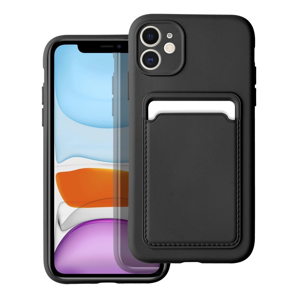 Θήκη Σιλικόνης Sonique Card Case Apple iPhone 11 Μαύρο