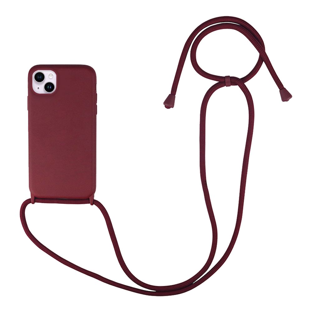 Θήκη Σιλικόνης με Κορδόνι CarryHang Sonique Apple iPhone 14 Plus Μπορντό