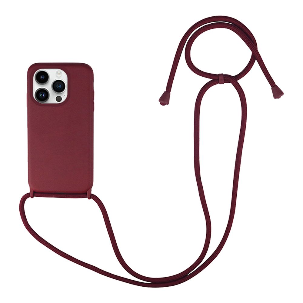 Θήκη Σιλικόνης με Κορδόνι CarryHang Sonique Apple iPhone 14 Pro Μπορντό
