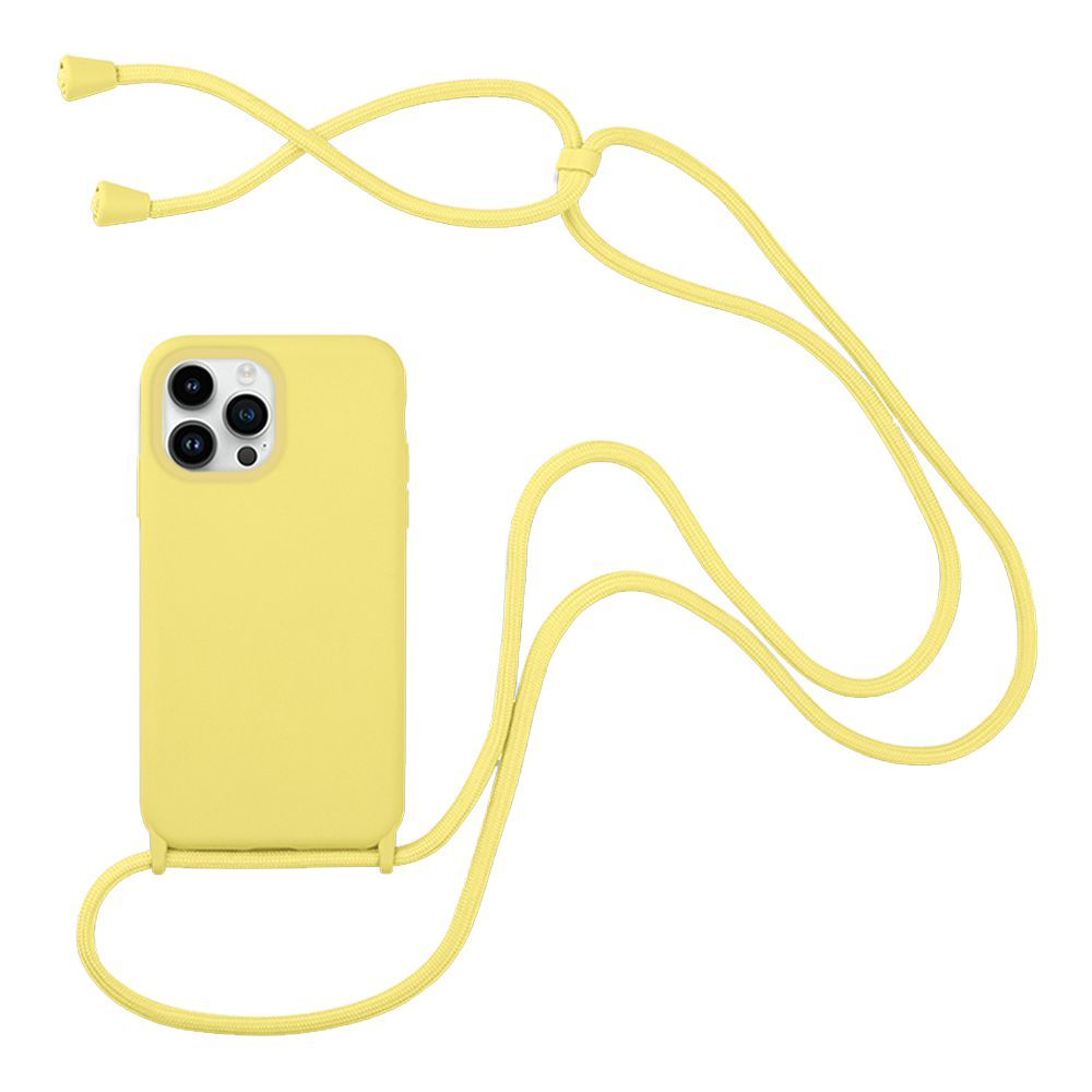 Θήκη Σιλικόνης με Κορδόνι CarryHang Sonique Apple iPhone 14 Pro Max Κίτρινο