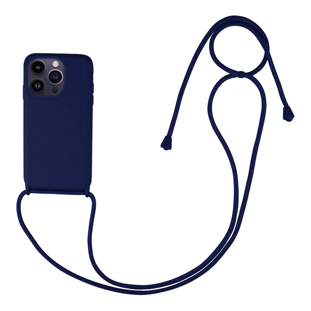 Θήκη Σιλικόνης με Κορδόνι CarryHang Sonique Apple iPhone 14 Pro Max Μπλε Σκούρο