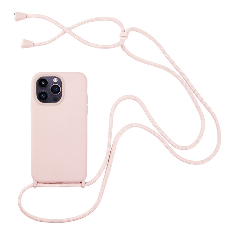 Θήκη Σιλικόνης με Κορδόνι CarryHang Sonique Apple iPhone 14 Pro Max Ροζ
