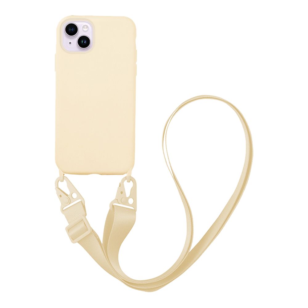 Θήκη Σιλικόνης με Strap CarryHang Sonique Apple iPhone 14 Plus Μπεζ