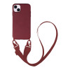Θήκη Σιλικόνης με Strap CarryHang Sonique Apple iPhone 14 Plus Μπορντό