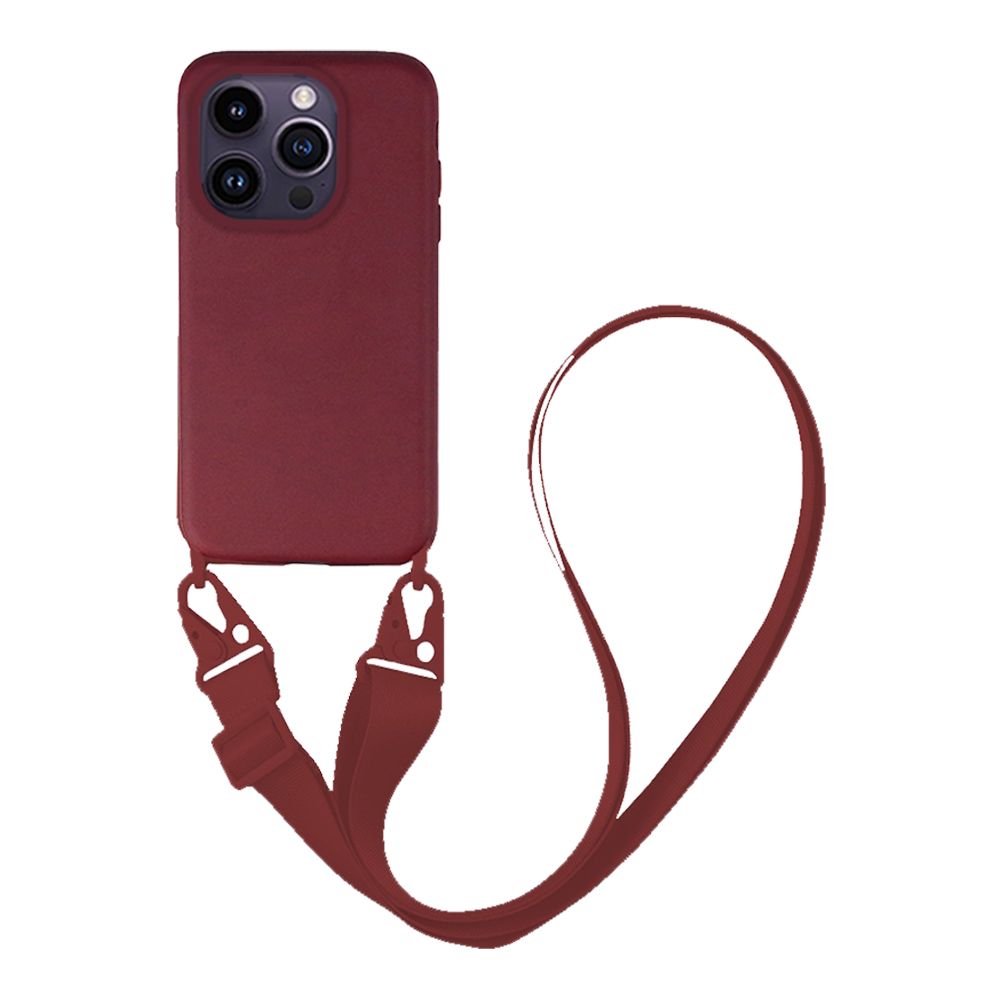 Θήκη Σιλικόνης με Strap CarryHang Sonique Apple iPhone 14 Pro Μπορντό