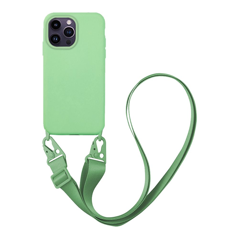Θήκη Σιλικόνης με Strap CarryHang Sonique Apple iPhone 14 Pro Max Πράσινο Ανοιχτό