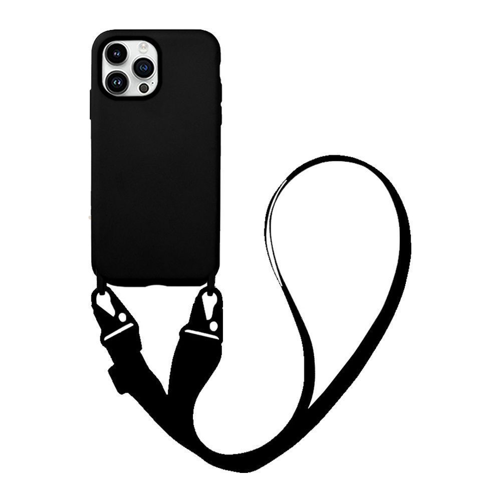 Θήκη Σιλικόνης με Strap CarryHang Sonique Apple iPhone 14 Pro Max Μαύρο