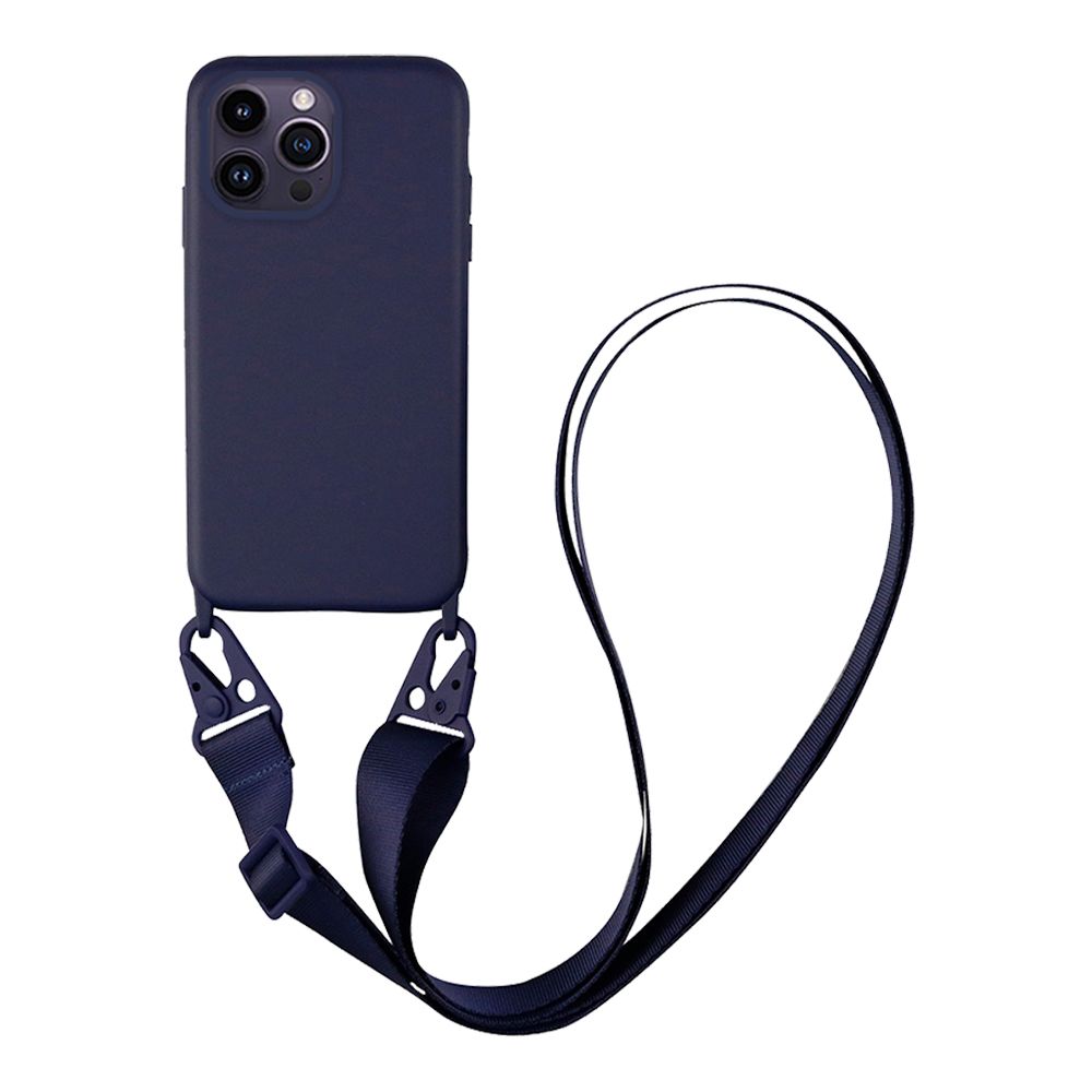 Θήκη Σιλικόνης με Strap CarryHang Sonique Apple iPhone 14 Pro Max Μπλε Σκούρο