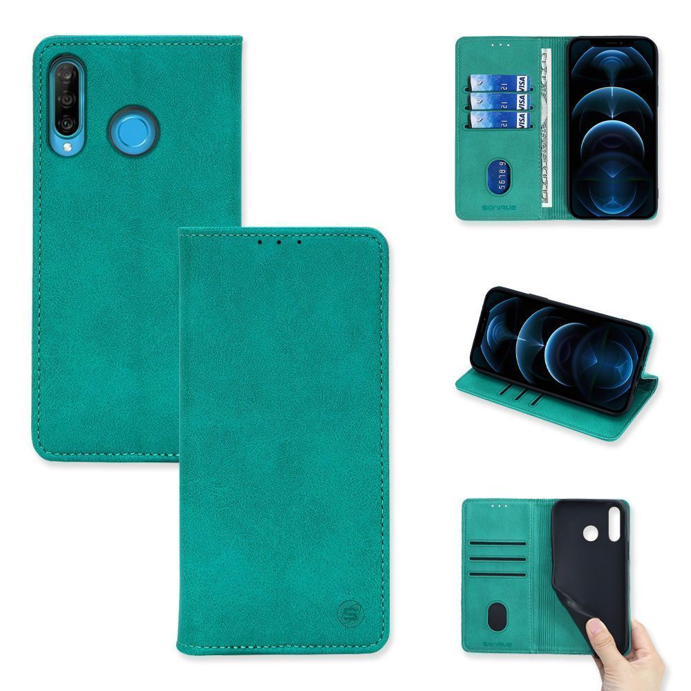 Θήκη Πορτοφόλι Vintage Magnet Wallet Sonique Huawei P30 Lite Βεραμάν