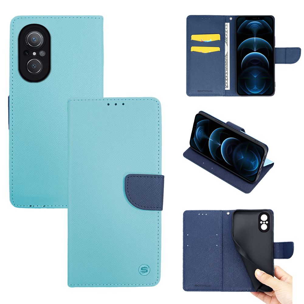 Θήκη Πορτοφόλι Sonique Trend Wallet Huawei Nova 9 SE Σιέλ / Σκούρο Μπλε