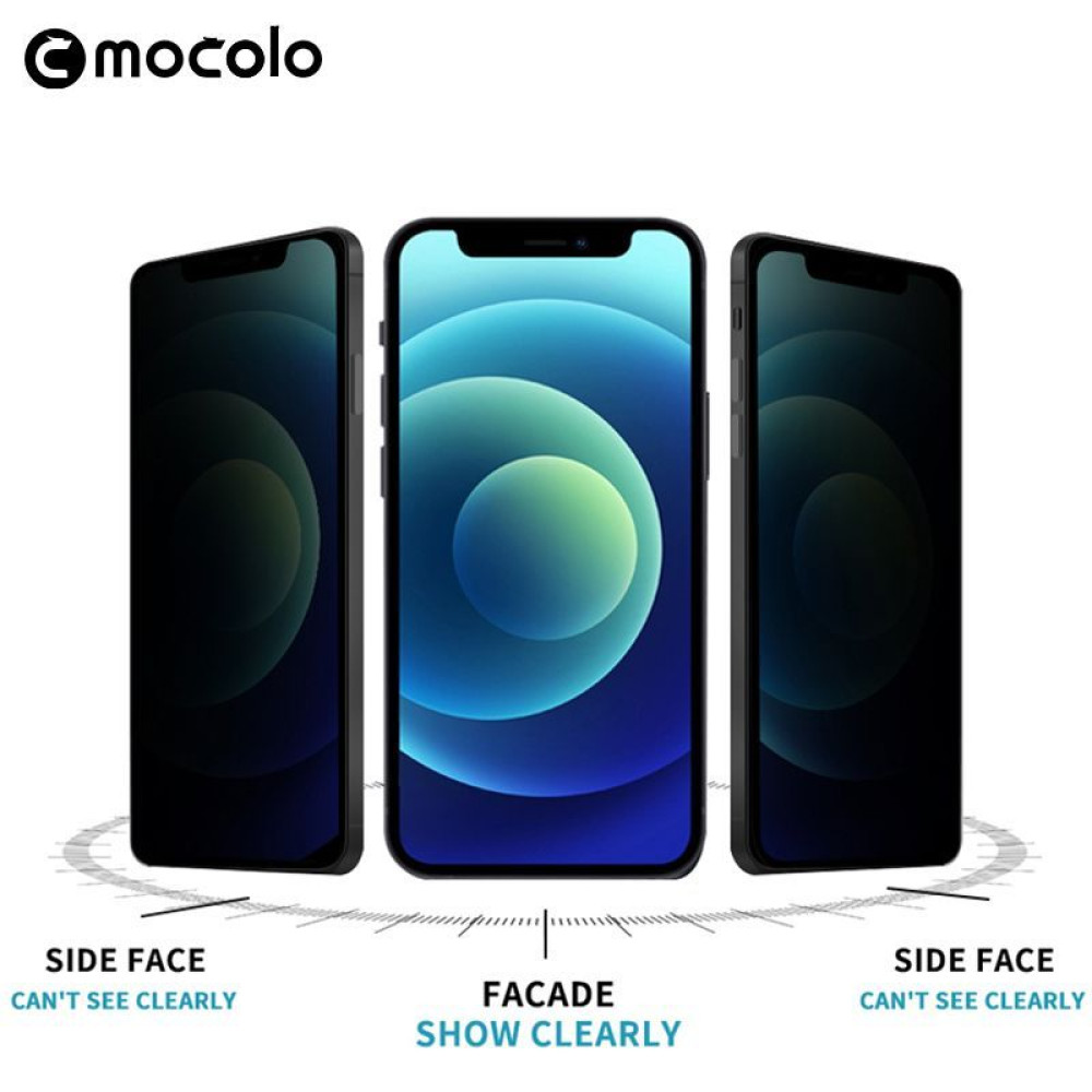 Mocolo Full Glue Privacy Tempered Glass Apple iPhone 13 / iPhone 13 Pro / iPhone 14 / iPhone 16e / iPhone 17e Μαύρο