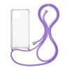 Θήκη Σιλικόνης με Κορδόνι Sonique Armor Clear Apple iPhone 12 / iPhone 12 Pro Λιλά