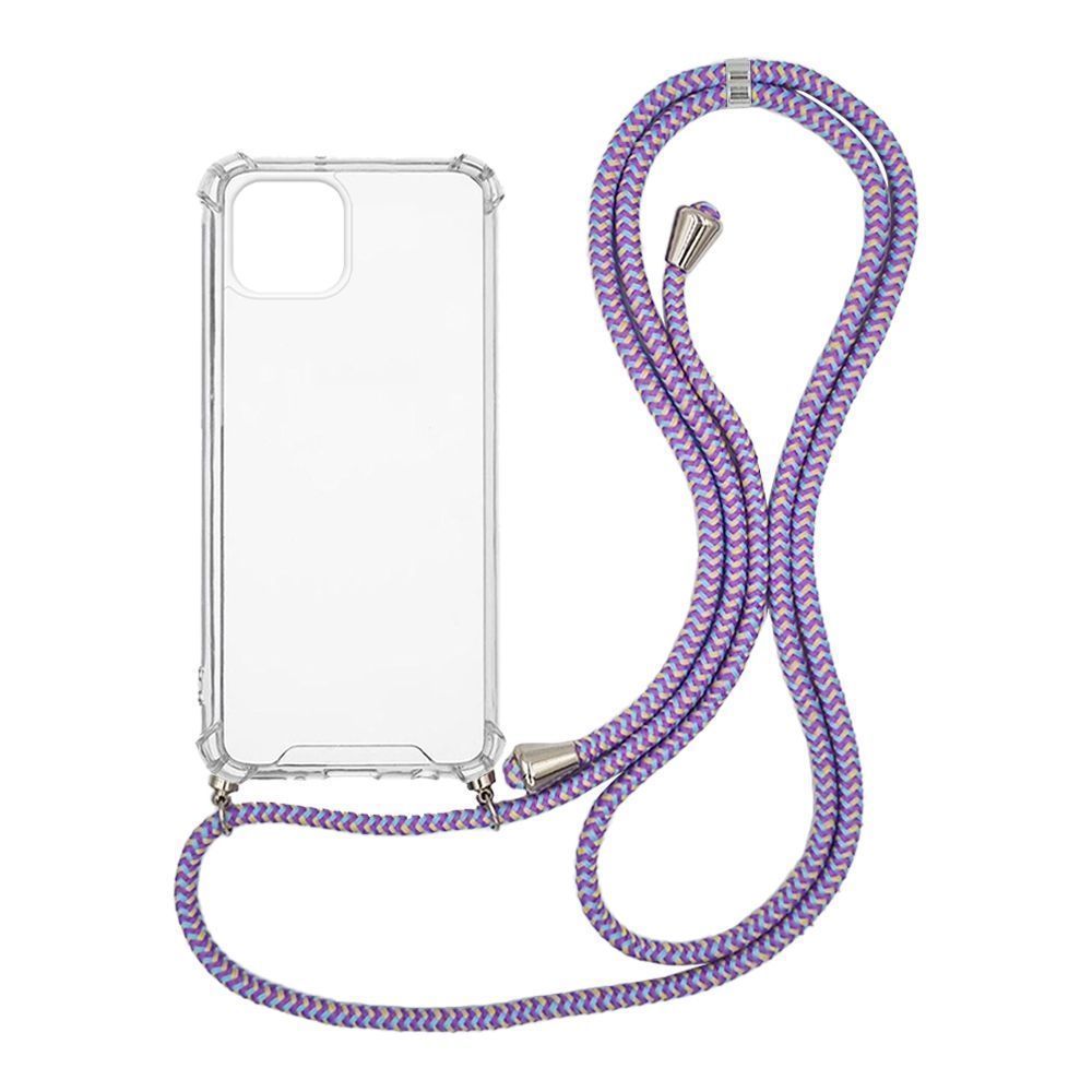 Θήκη Σιλικόνης με Κορδόνι Sonique Armor Clear Apple iPhone 13 Rainbow Λιλά