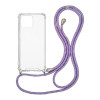 Θήκη Σιλικόνης με Κορδόνι Sonique Armor Clear Apple iPhone 13 Pro Max Rainbow Λιλά