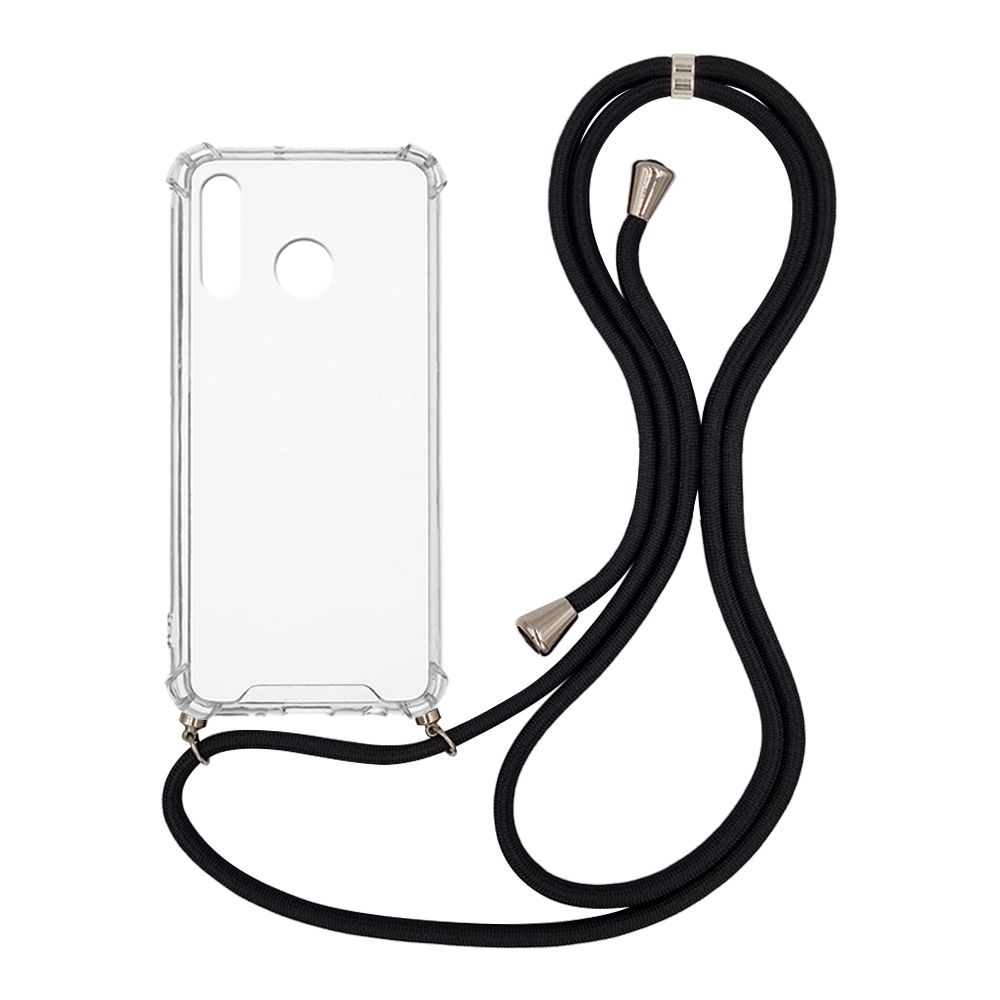 Θήκη Σιλικόνης με Κορδόνι Sonique Armor Clear Huawei P30 Lite Μαύρο