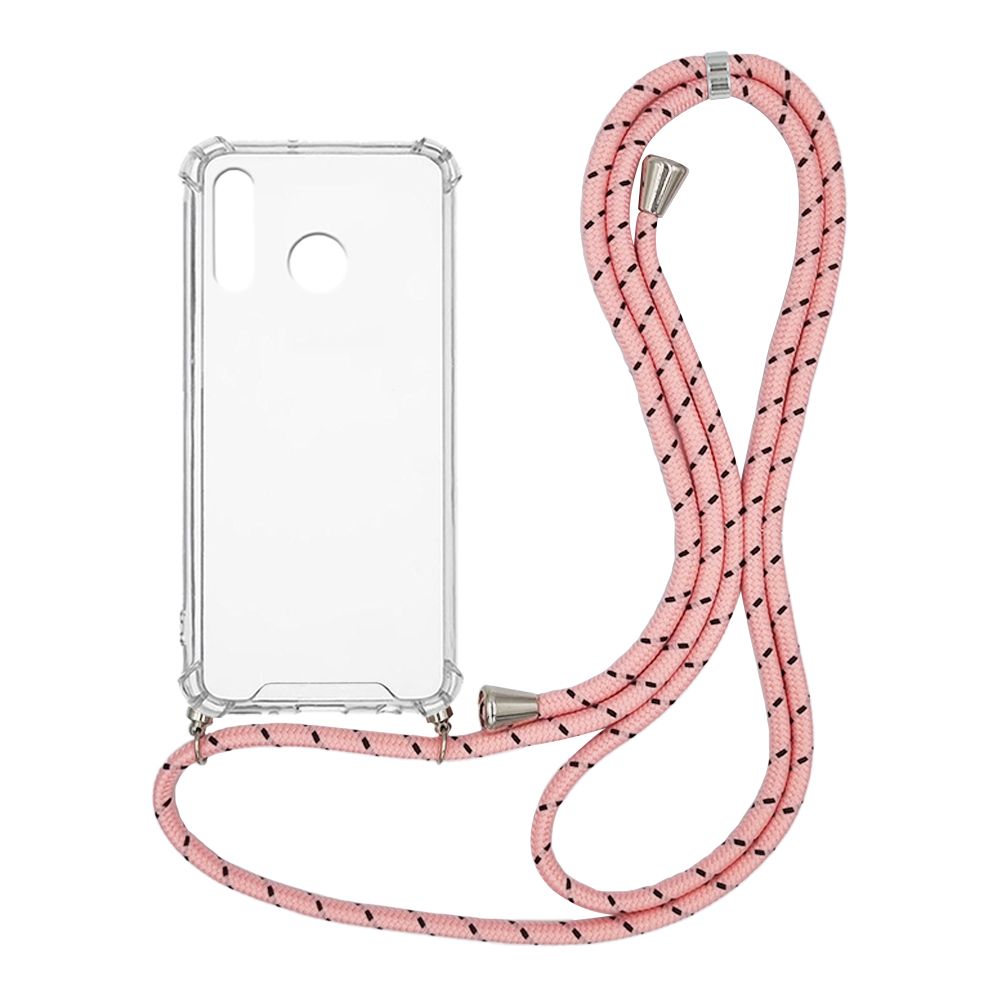 Θήκη Σιλικόνης με Κορδόνι Sonique Armor Clear Huawei P30 Lite Rainbow Ροζ