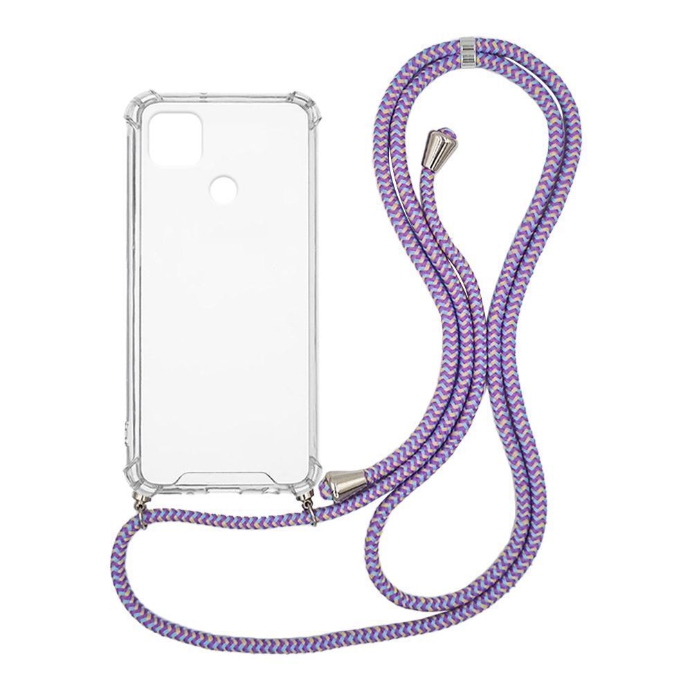 Θήκη Σιλικόνης με Κορδόνι Sonique Armor Clear Realme C21Y / Realme C25Y Rainbow Λιλά