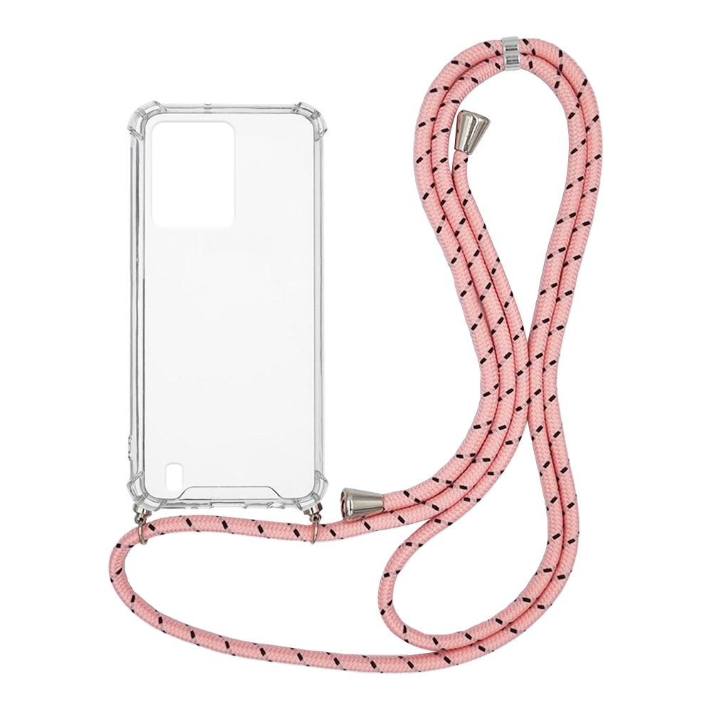 Θήκη Σιλικόνης με Κορδόνι Sonique Armor Clear Realme C31 Rainbow Ροζ