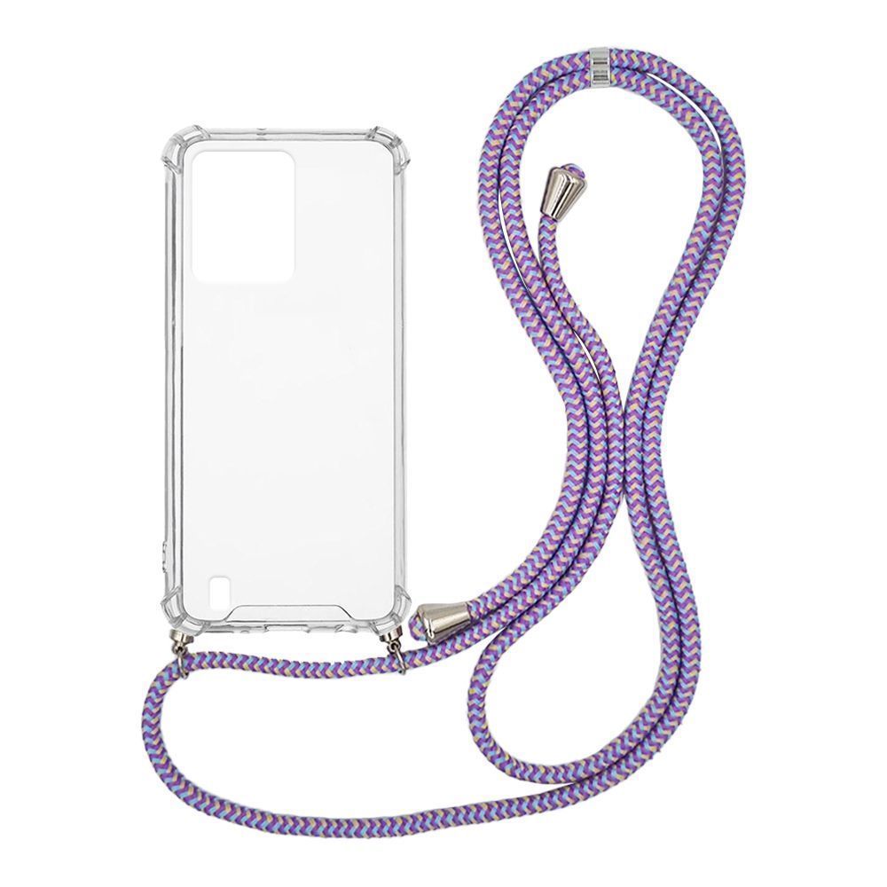Θήκη Σιλικόνης με Κορδόνι Sonique Armor Clear Realme C31 Rainbow Λιλά