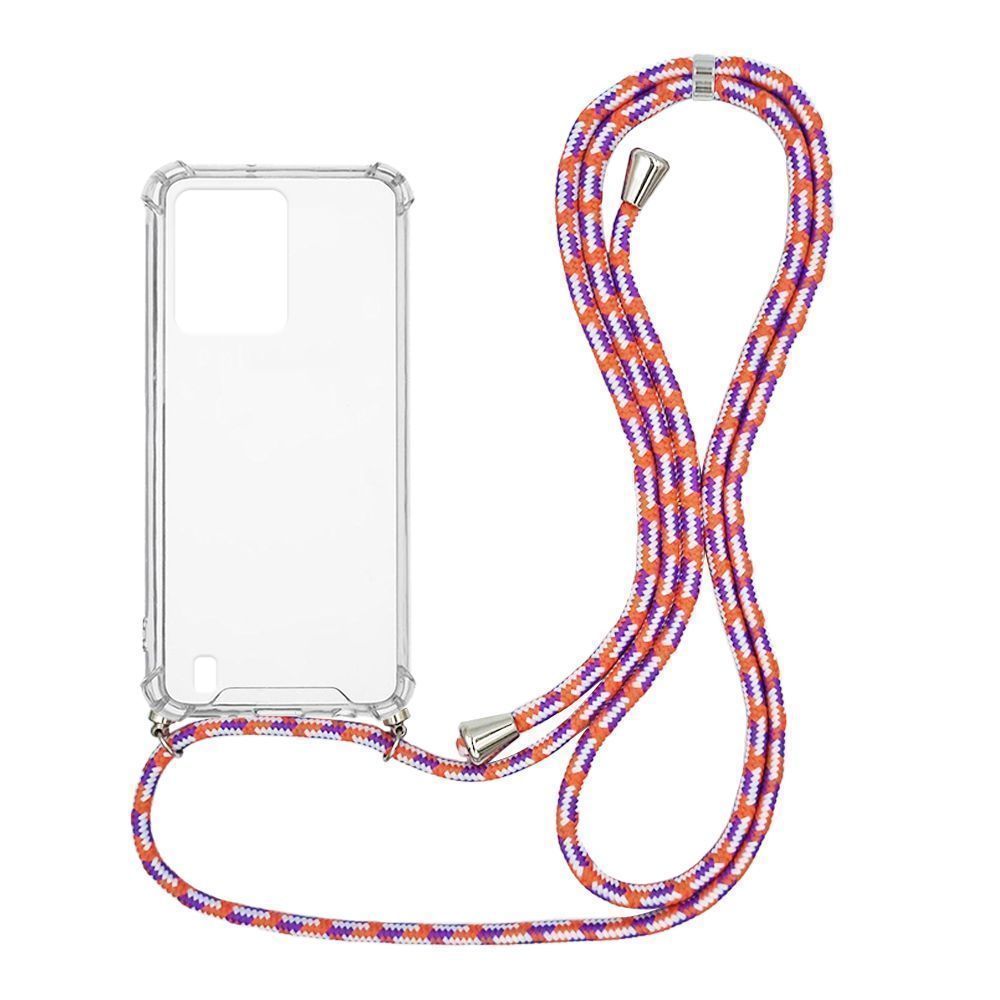 Θήκη Σιλικόνης με Κορδόνι Sonique Armor Clear Realme C31 Rainbow Κοραλλί