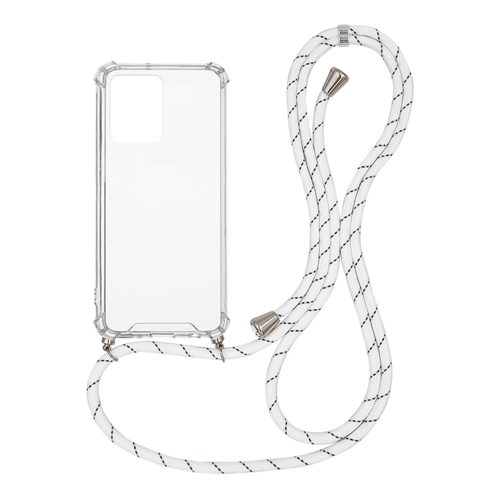 Θήκη Σιλικόνης με Κορδόνι Sonique Armor Clear Realme C35 Rainbow Λευκό