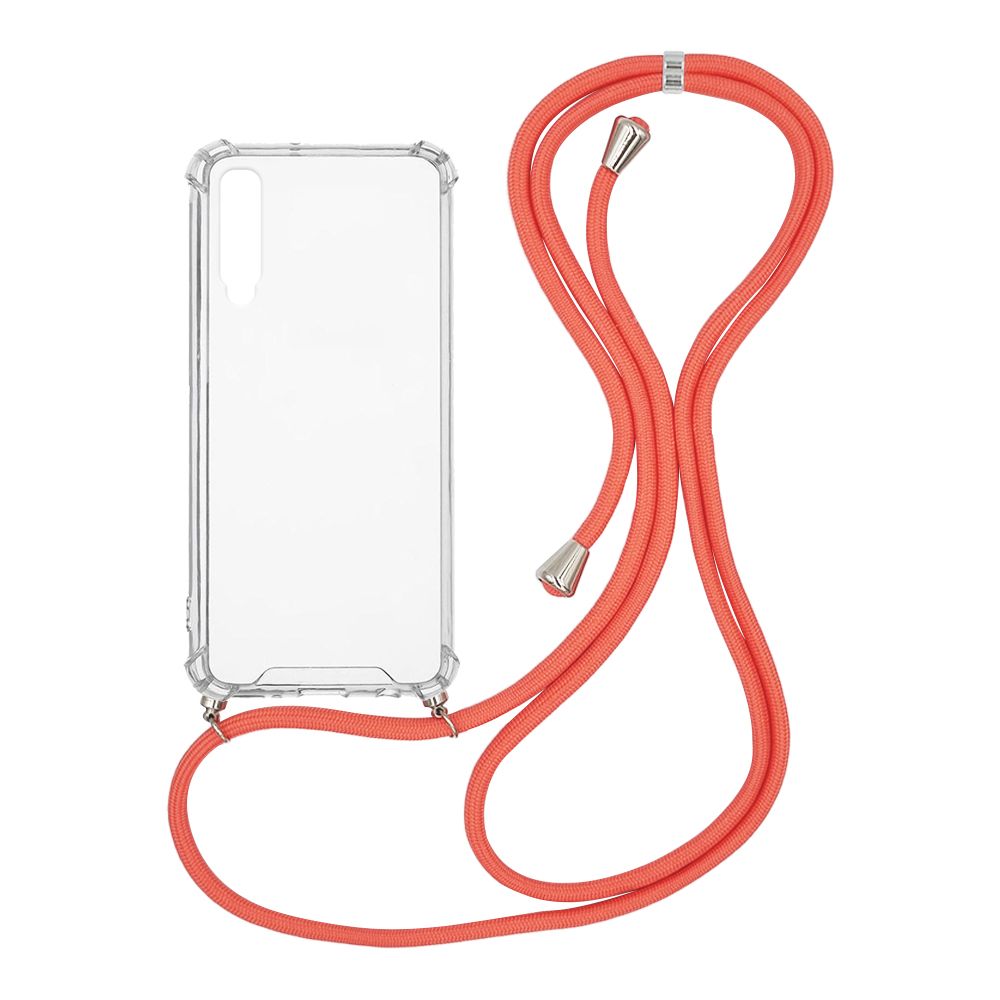 Θήκη Σιλικόνης με Κορδόνι Sonique Armor Clear Samsung Galaxy A70/A70s Κοραλλί