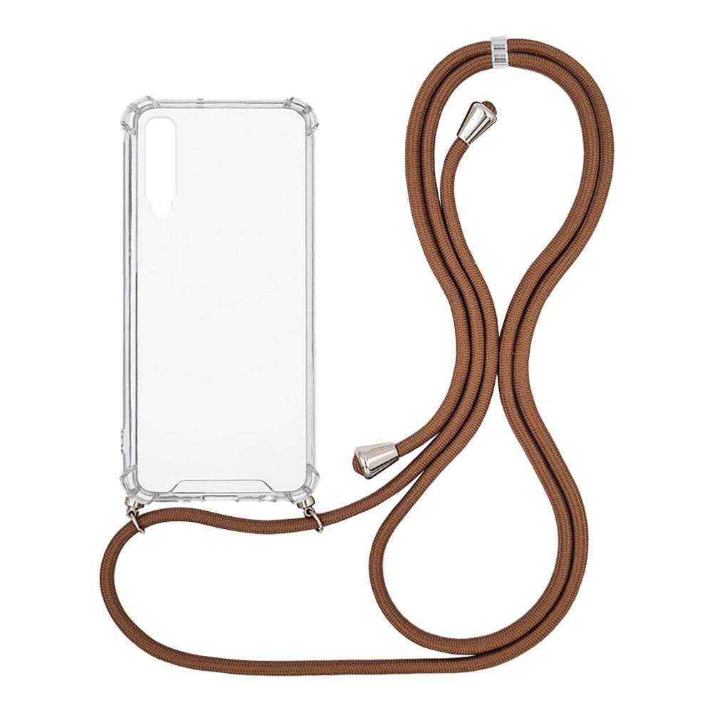 Θήκη Σιλικόνης με Κορδόνι Sonique Armor Clear Samsung Galaxy A70/A70s Καφέ
