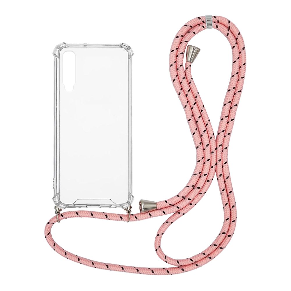 Θήκη Σιλικόνης με Κορδόνι Sonique Armor Clear Samsung Galaxy A70/A70s Rainbow Ροζ
