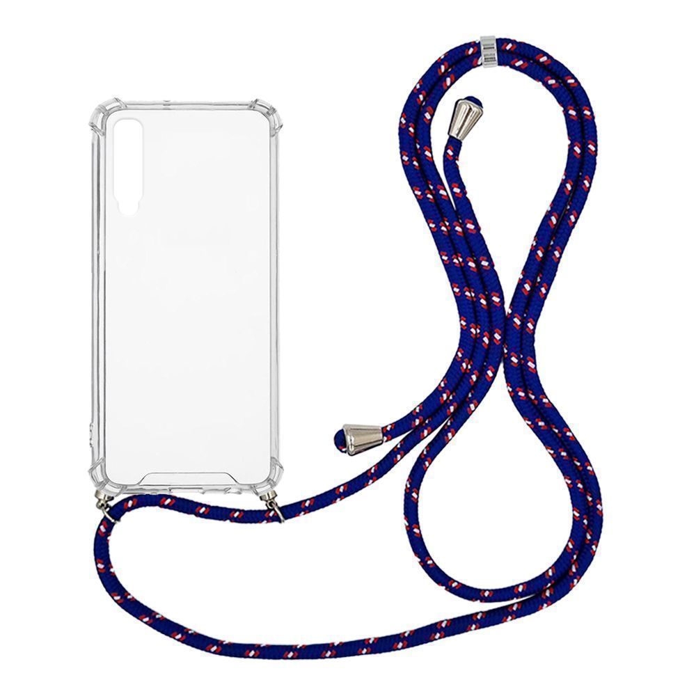 Θήκη Σιλικόνης με Κορδόνι Sonique Armor Clear Samsung Galaxy A70/A70s Rainbow Μπλε